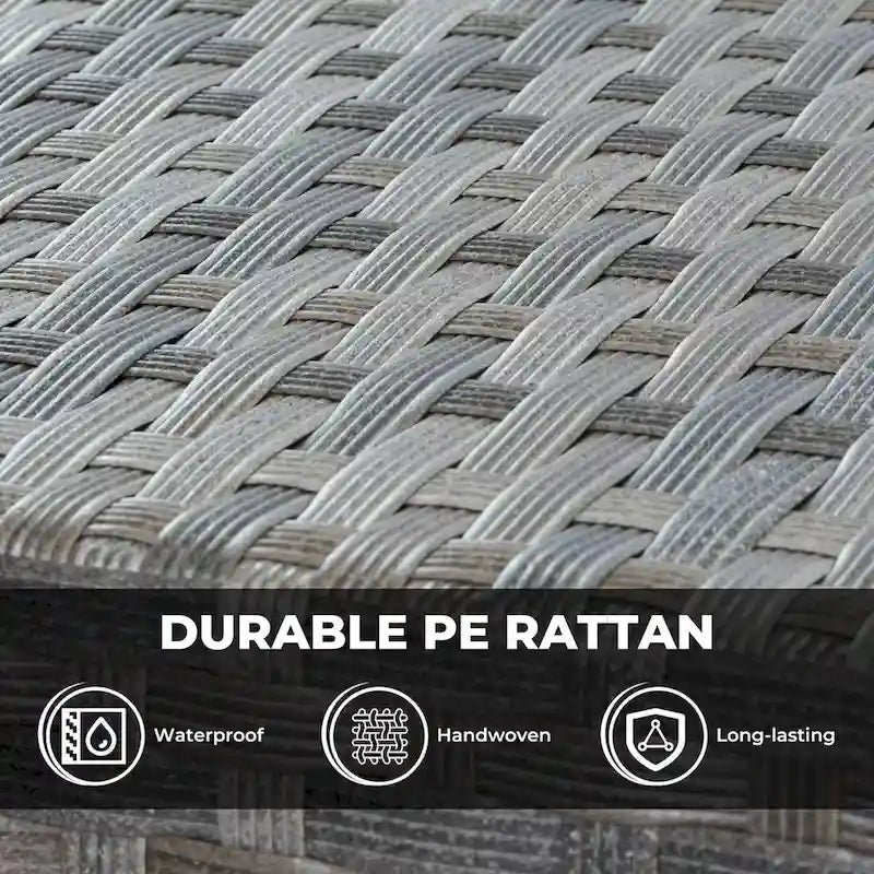 HOOOWOOO Ensemble de meubles de patio d'extérieur sectionnel en osier gris 13 pièces avec foyer