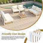 Ensemble de canapé d'angle de patio moderne en métal 7 pièces avec coussins épais