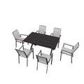 Ensemble de salle à manger extérieur 7 pièces en aluminium