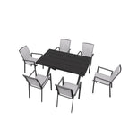 Ensemble de salle à manger extérieur 7 pièces en aluminium