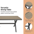 Ensemble de salle à manger extérieur 7 pièces en aluminium
