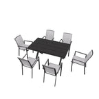 Ensemble de salle à manger extérieur 7 pièces en aluminium