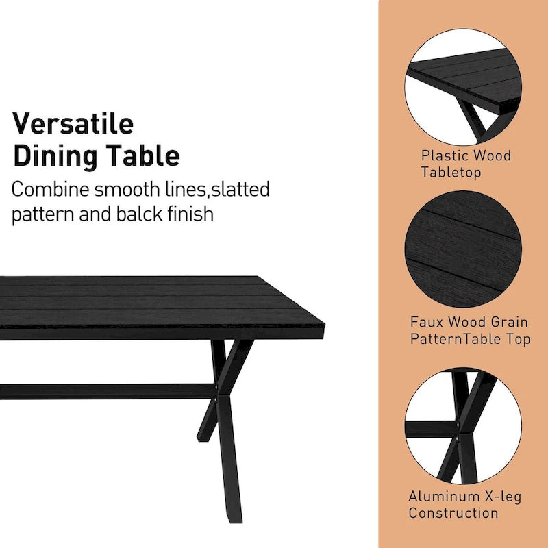 Ensemble de salle à manger extérieur 7 pièces en aluminium