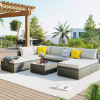 Ensembles de meubles de patio extérieurs 8 pièces