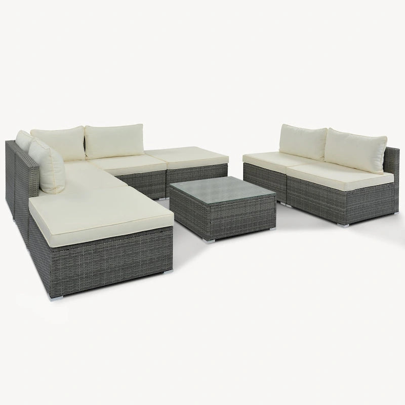 Ensembles de meubles de patio extérieurs 8 pièces