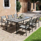Ensemble de salle à manger d'extérieur 7 pièces VredHom en aluminium avec chaises empilables
