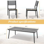 Ensemble de salle à manger d'extérieur 7 pièces VredHom en aluminium avec chaises empilables