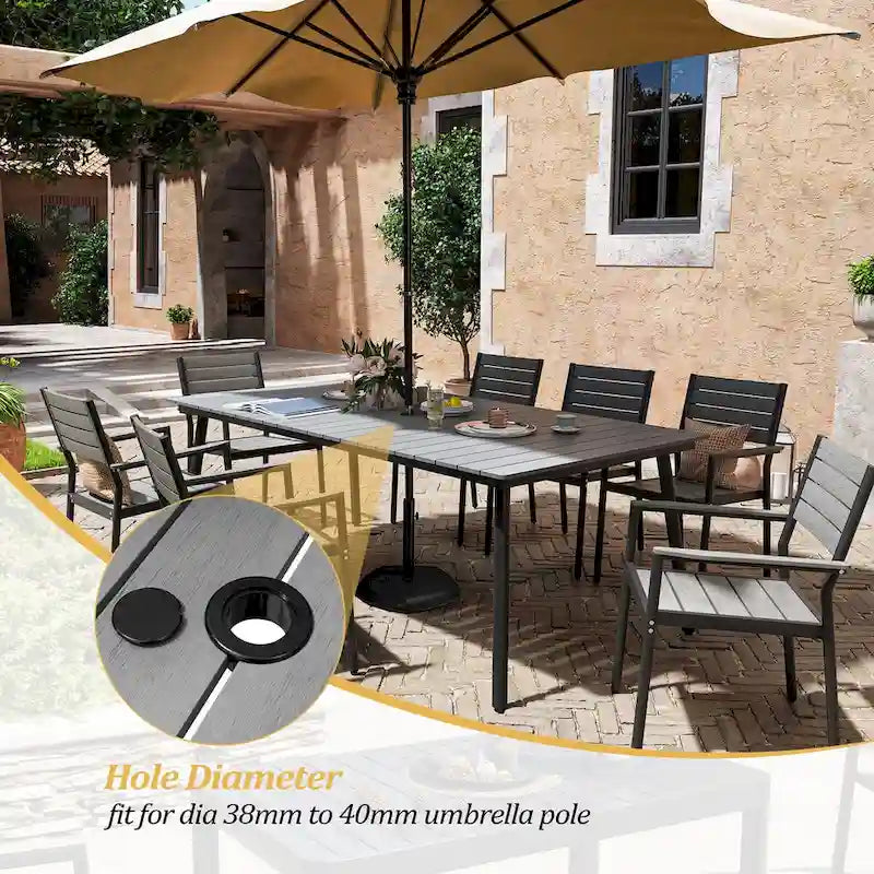 Ensemble de salle à manger d'extérieur 7 pièces VredHom en aluminium avec chaises empilables