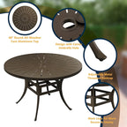 Ensemble de salle à manger de patio 5 pièces en fonte d'aluminium avec coussins