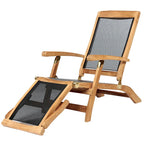 Chaise longue de pont Colorado en teck et textilène