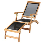 Chaise longue de pont Colorado en teck et textilène