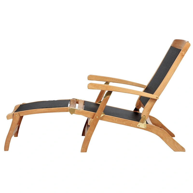 Chaise longue de pont Colorado en teck et textilène