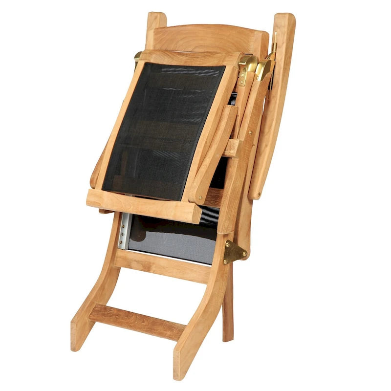 Chaise longue de pont Colorado en teck et textilène