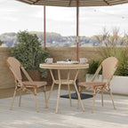 Ensemble table de bistrot et 4 chaises avec armatures métalliques