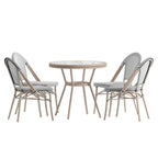 Ensemble table de bistrot et 4 chaises avec armatures métalliques
