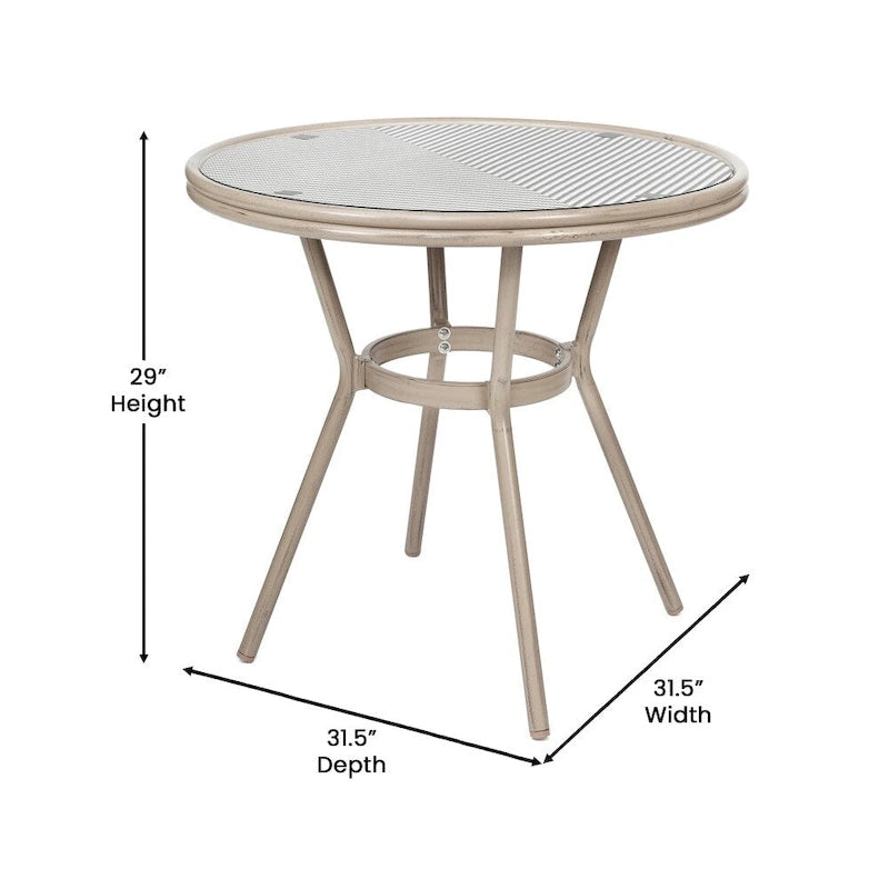 Ensemble table de bistrot et 4 chaises avec armatures métalliques