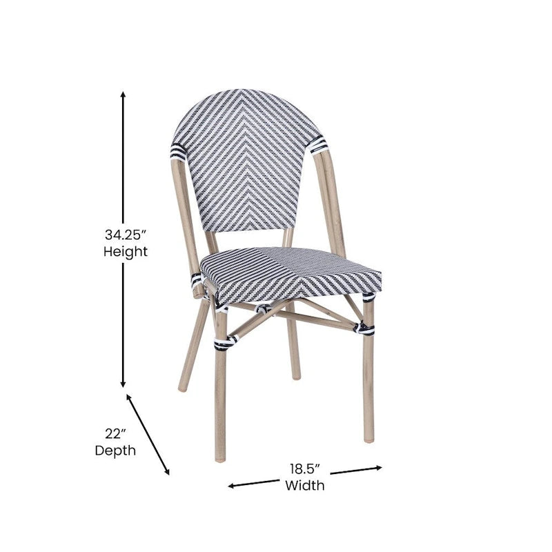 Ensemble table de bistrot et 4 chaises avec armatures métalliques