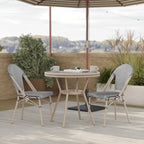 Ensemble table de bistrot et 4 chaises avec armatures métalliques