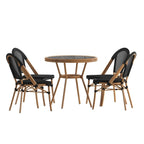 Ensemble table de bistrot et 4 chaises avec armatures métalliques