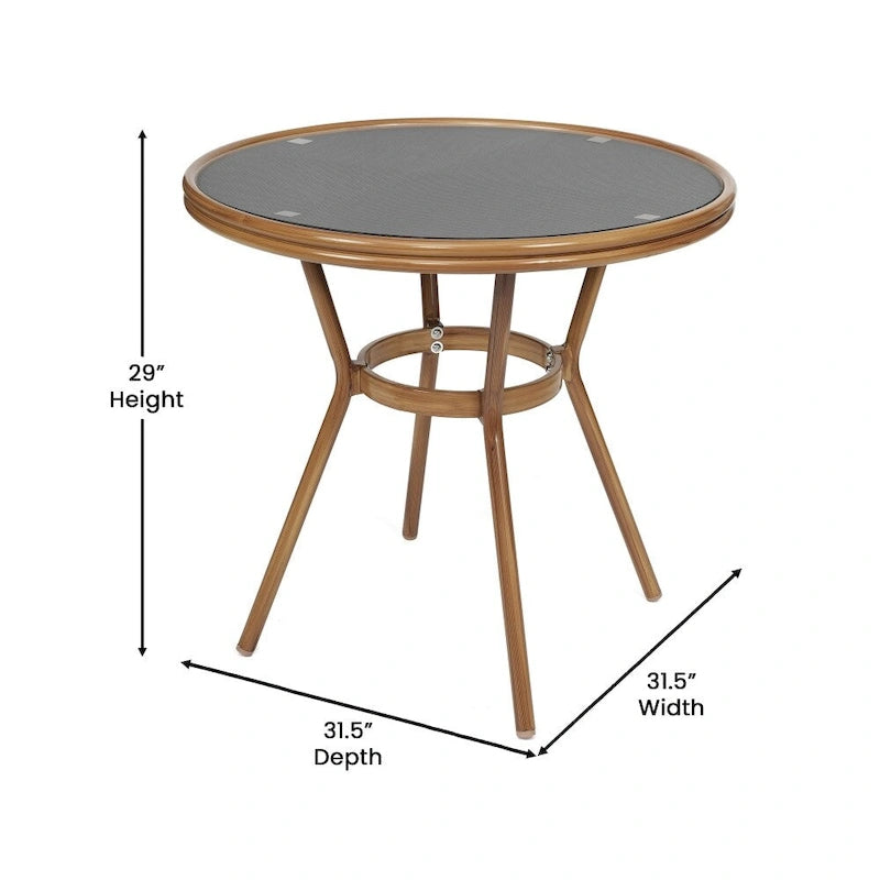 Ensemble table de bistrot et 4 chaises avec armatures métalliques