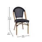 Ensemble table de bistrot et 4 chaises avec armatures métalliques