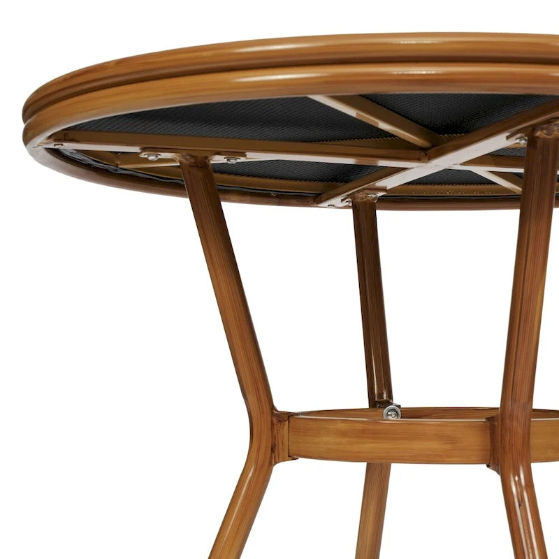 Ensemble table de bistrot et 4 chaises avec armatures métalliques