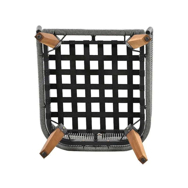 Ensemble de conversation 4 pièces pour terrasse, causeuse en bois massif, 2 chaises et une table