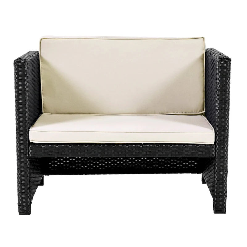 Canapé d'angle d'extérieur en rotin pour spa, forme quadrilatérale