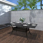 80 Patio Cast Alum Rectangular Extending Dining Table with Umbrella Hole