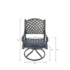 Ensemble de salle à manger d'extérieur Nassau 11 pièces (avec 2 fauteuils à bascule pivotants) et table à manger rectangulaire extensible 42 x 92 / 42 x 120