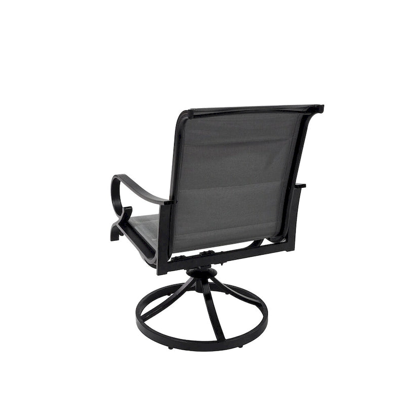 Ensemble de salle à manger 5 pièces en aluminium avec chaises pivotantes en textilène pour l'extérieur