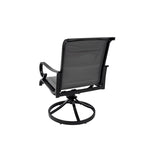 Ensemble de salle à manger 5 pièces en aluminium avec chaises pivotantes en textilène pour l'extérieur