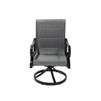Ensemble de salle à manger 5 pièces en aluminium avec chaises pivotantes en textilène pour l'extérieur