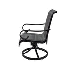 Ensemble de salle à manger 5 pièces en aluminium avec chaises pivotantes en textilène pour l'extérieur