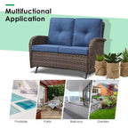 Banc planeur d'extérieur, causeuse de patio avec fauteuil pivotant - Marron