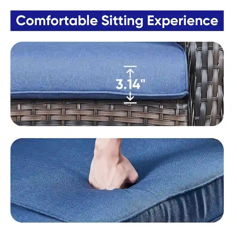 Banc planeur d'extérieur, causeuse de patio avec fauteuil pivotant - Marron
