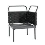 Ensemble de canapé d'angle moderne 5 pièces pour patio avec table en verre et coussins