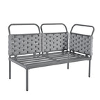 Ensemble de canapé d'angle moderne 5 pièces pour patio avec table en verre et coussins