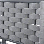Ensemble de canapé d'angle moderne 5 pièces pour patio avec table en verre et coussins