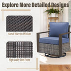 Ensemble de canapé de patio Gymojoy avec chaise-balançoire et poufs – Gris