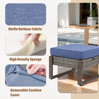 Ensemble de canapé de patio Gymojoy avec chaise-balançoire et poufs – Gris