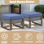 Ensemble de canapé de patio Gymojoy avec chaise-balançoire et poufs – Gris