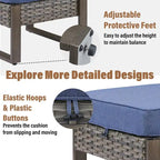 Ensemble de canapé de patio Gymojoy avec chaise-balançoire et poufs – Gris