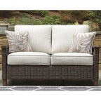 Signature Design by Ashley Paradise Trail Ensemble de 3 meubles d'extérieur marron/beige - 84L x 34P x 37H