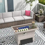 Ensemble de mobilier de patio 11 pièces, ensembles de canapé sectionnel d'extérieur