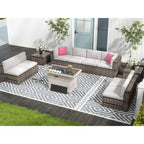 Ensemble de mobilier de patio 11 pièces, ensembles de canapé sectionnel d'extérieur