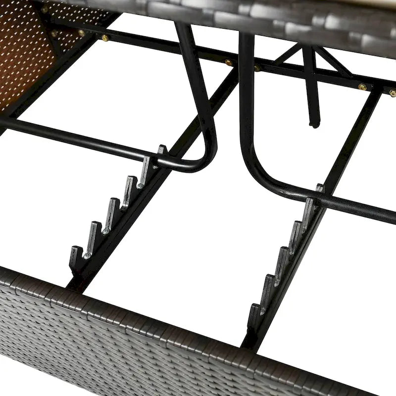 Lit de repos extérieur en osier avec coussins, sièges réglables