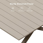 Ensemble de salle à manger d'extérieur en rotin PE de marque PURPLE LEAF avec cadre entièrement en aluminium