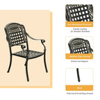 Ensemble de salle à manger d'extérieur 7 pièces en aluminium coulé bronze Clihome pour terrasse