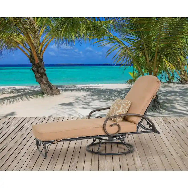 Fauteuil de jardin pivotant Grand Bonaire Weave avec coussin et coussin décoratif - S/O